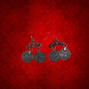 New Antique Silver tone Earrings